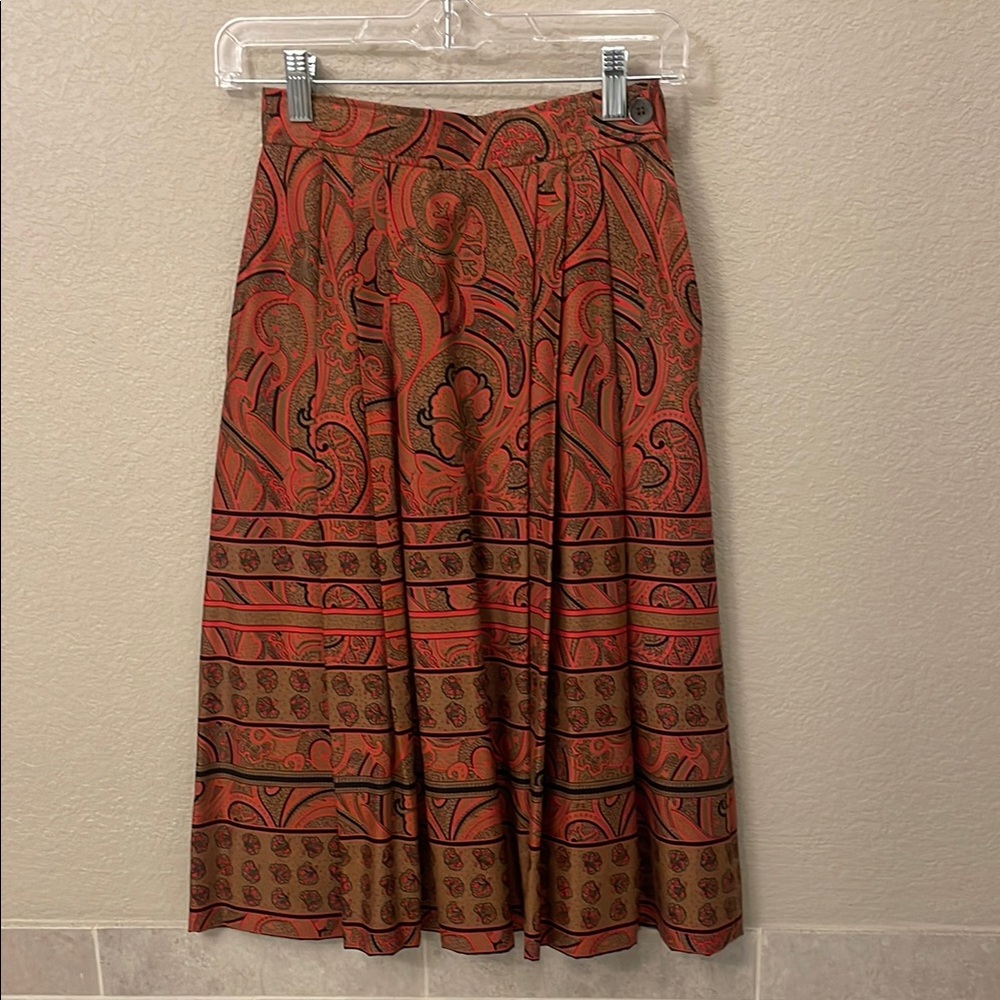 Vintage Evan-Picone Paisley Patterned Midi Skirt
